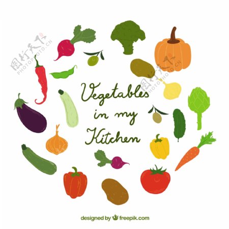 手绘蔬菜图标