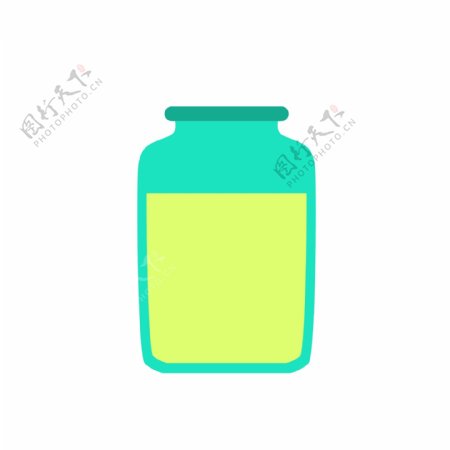瓶子透明矢量元素绿色