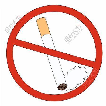 香烟红色禁止吸烟标志