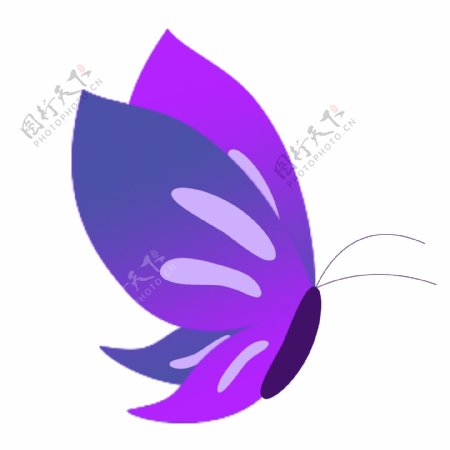 紫色清新蝴蝶装饰元素