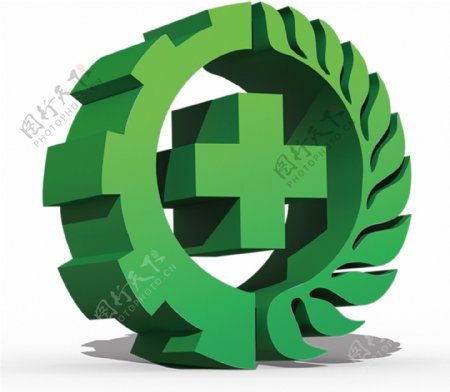 安全月logo绿色立体