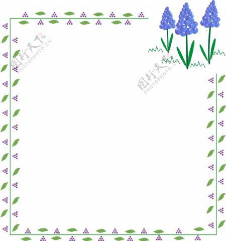 紫色植物装饰边框