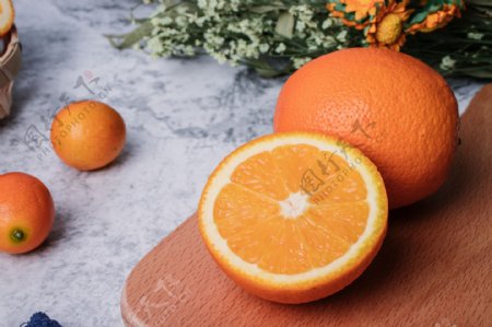 新鲜水果果肉新鲜橙子场景