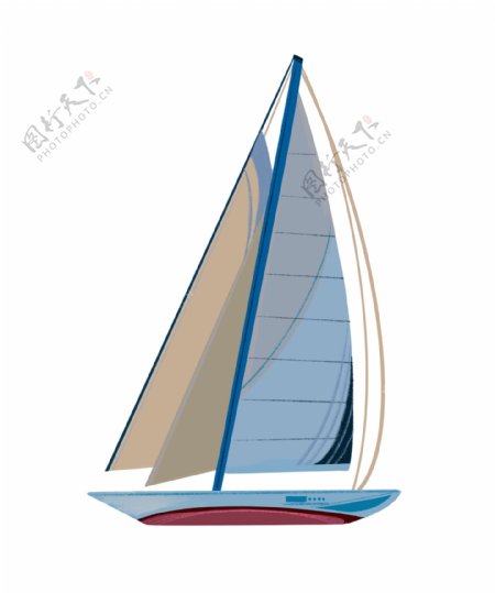 三角形船帆帆船