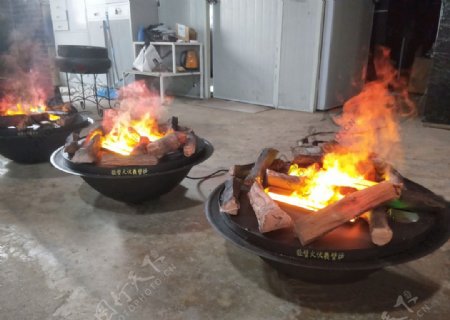 伏羲雾化壁炉篝火盆3d木炭柴堆