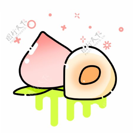 粉色心形桃子
