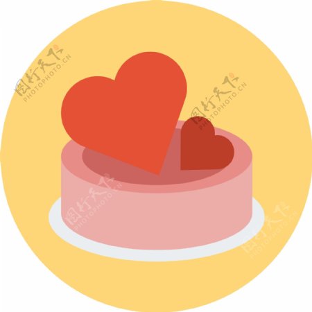 多色情人节爱心蛋糕图标
