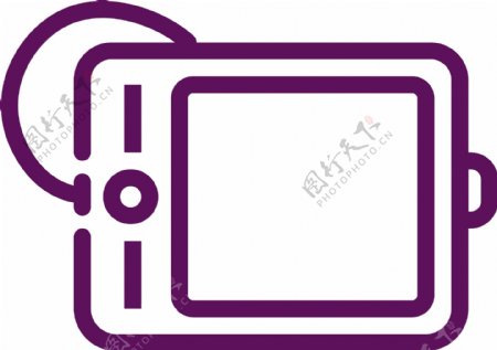 紫色圆角手机科技元素