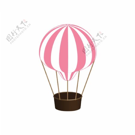 飞行粉色热气球