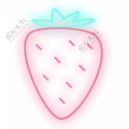 粉色荧光草莓