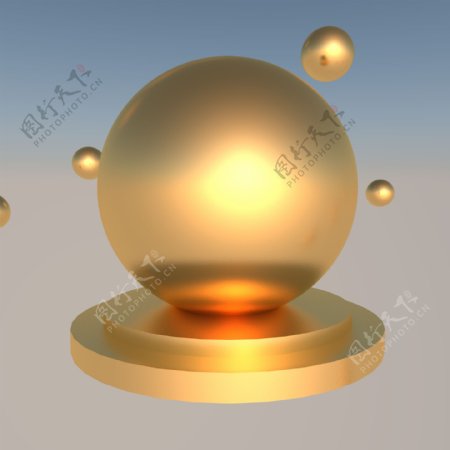 立体金色圆球