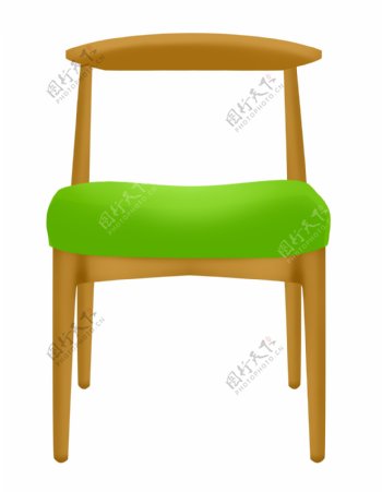 绿色的软垫椅子插画