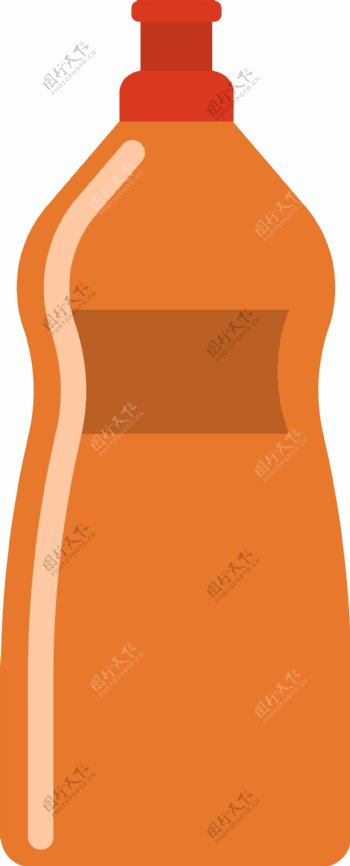 橙色的洗洁精瓶子插画