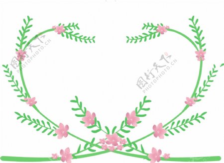 绿色植物交叉花藤插图
