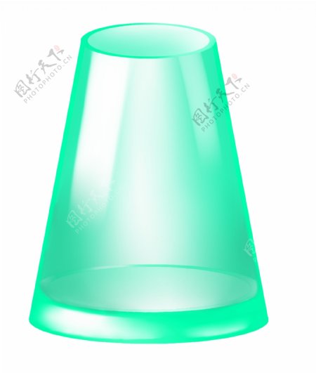 绿色立体杯子插图