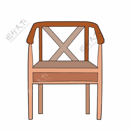 实木扶手椅子插画