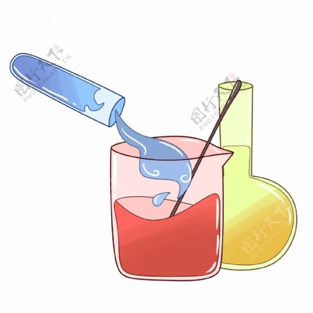化学烧瓶装饰插画