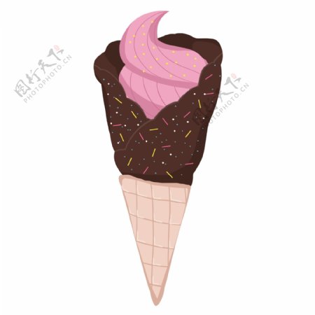 紫色的冰淇淋插画