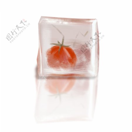 创意透明西红柿冰块