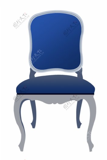 蓝色餐椅靠背椅子