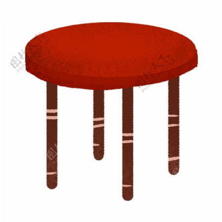 简约手绘红色椅子透明素材