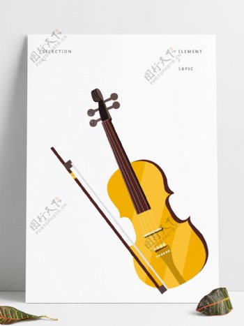 卡通矢量音乐乐器小提琴