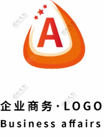 企业商务通用LOGO模版橙色字母A变形