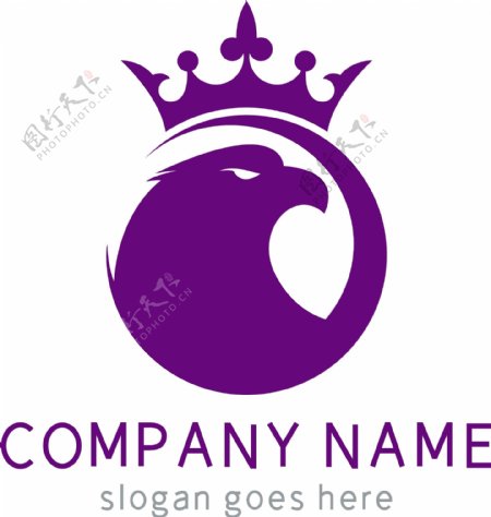 紫色皇冠老鹰大气优美logo