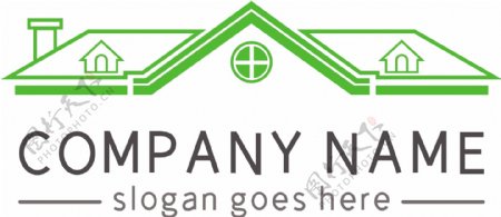 绿色房屋时尚房地产大气logo