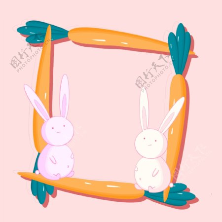 萝卜兔子可爱边框