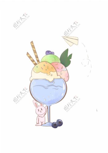 清凉夏日小兔子冰淇淋