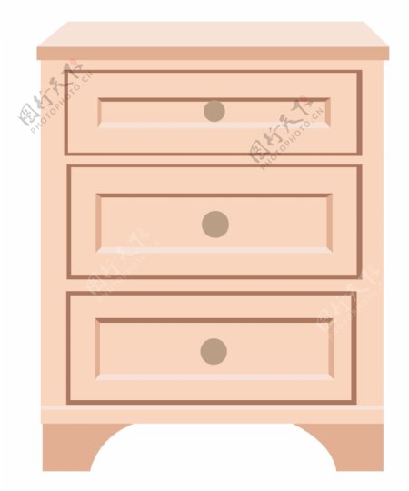 浅粉色床头柜