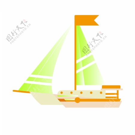 漂亮绿色帆船