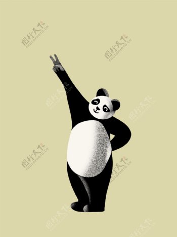 熊猫快乐元素设计
