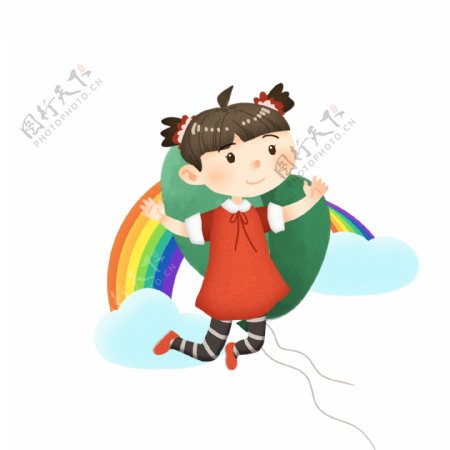 卡通彩虹儿童元素设计