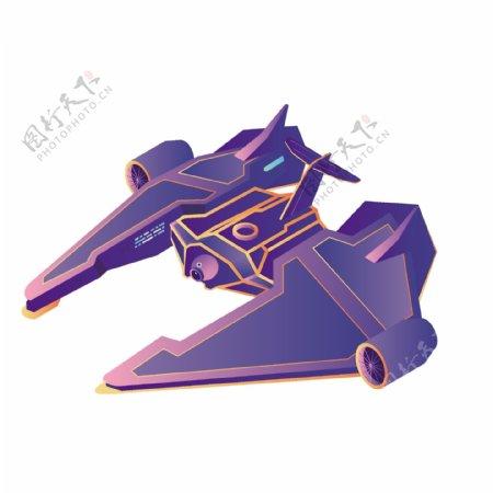 炫彩紫色宇宙飞船