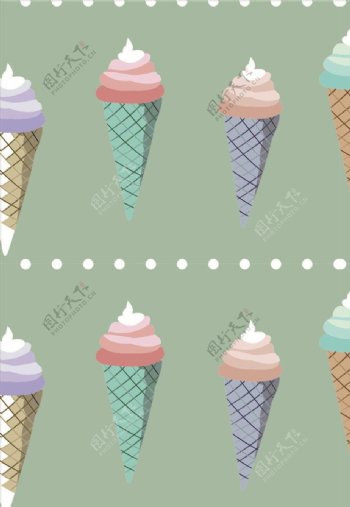 冰淇淋图案矢量图