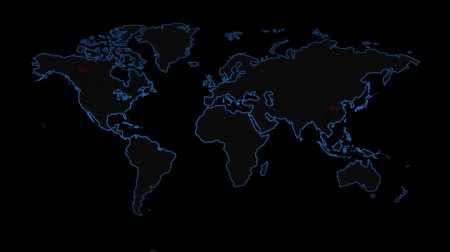 蓝色描边世界地图