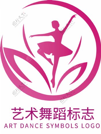 时尚红色渐变艺术舞蹈logo