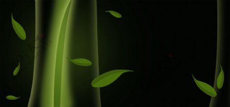 黑色光束绿叶背景设计