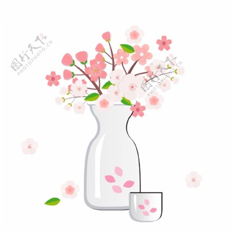 日式插花素材樱花