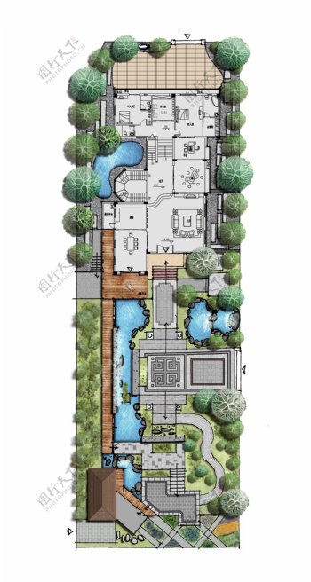 别墅庭院方案设计彩平图