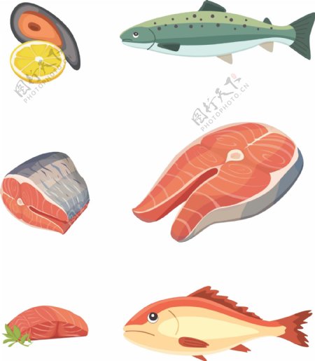 鱼类海鲜类元素