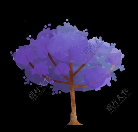 紫色树木