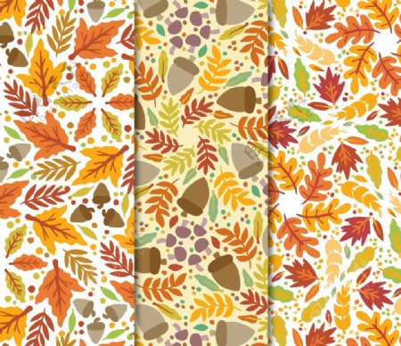 手工绘制的秋叶装饰图案