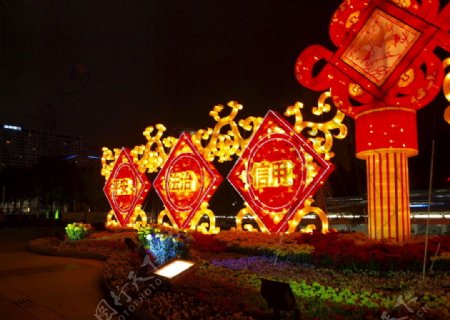 民俗灯会中国文化中国元素