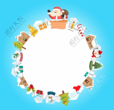 圣诞节圆圈背景边框图标