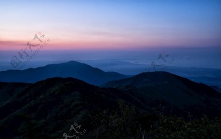 落日山川风景