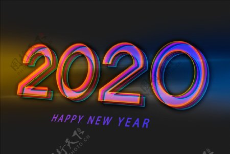 新年立体字2020立体字艺