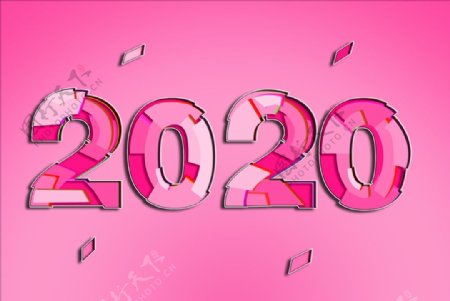 新年立体字2020立体字艺